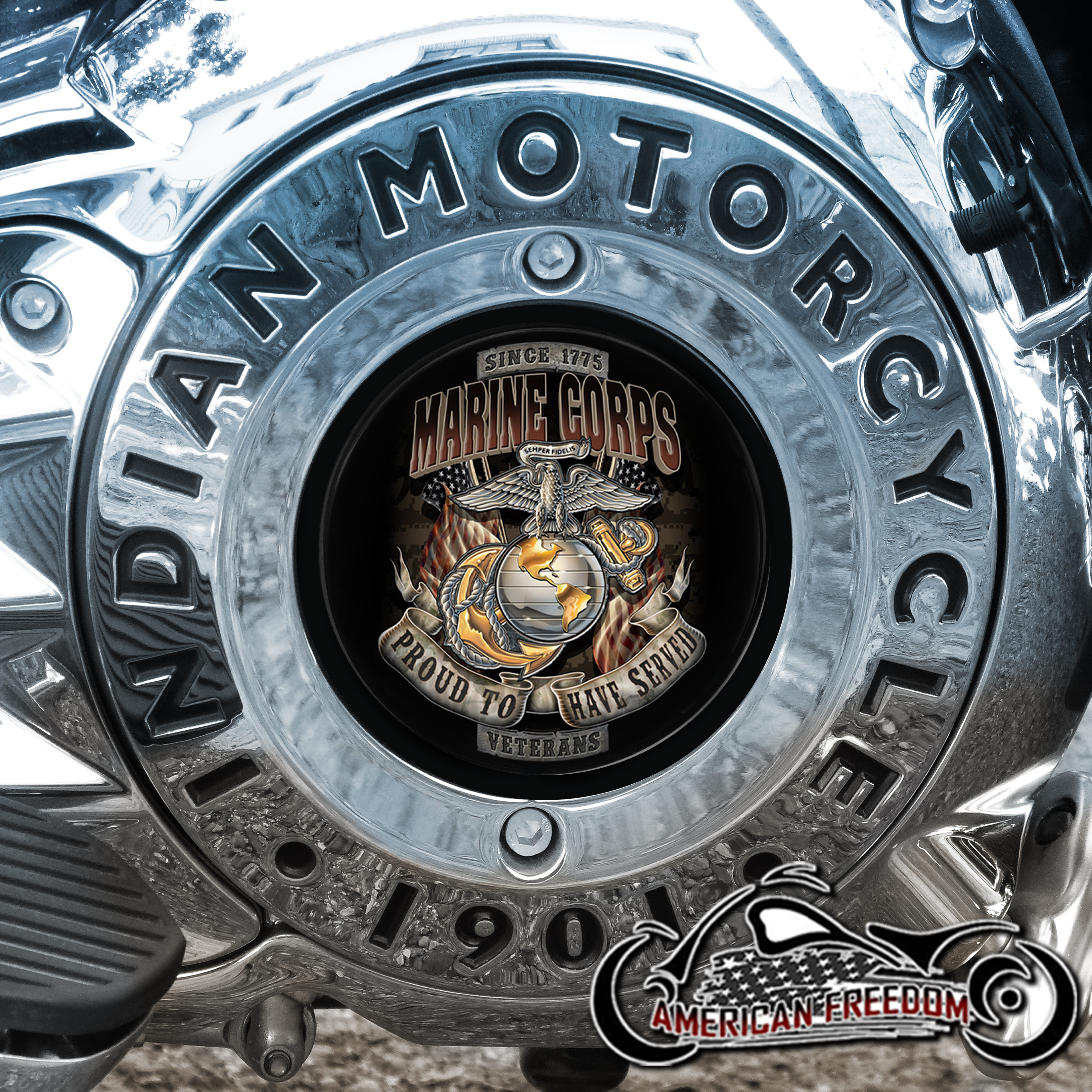 Indian Motorcycles Thunder Stroke Derby Insert - Proud Marines